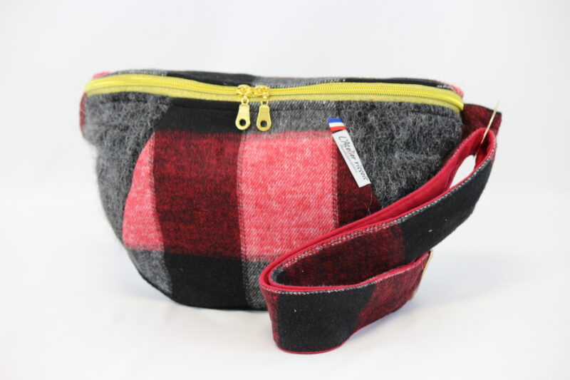 Sac banane Flanelle Carreaux rouges