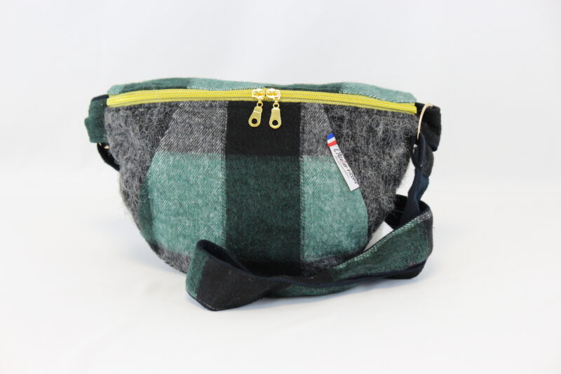 Sac banane Flanelle Carreaux verts