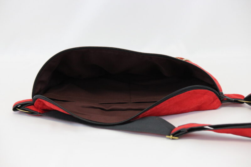 Sac banane Eventails Suédine Rouge – Image 3